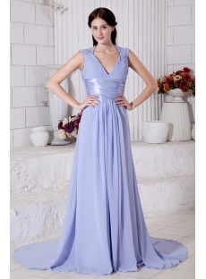 Generous Lavender Deep V-neckline 2012 Evening Dress with Keyhole IMG_7631
