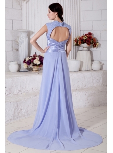 Generous Lavender Deep V-neckline 2012 Evening Dress with Keyhole IMG_7631