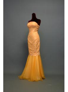 Glamorous Orange Sheath Lace Pretty Quince Gown Dress IMG_7228