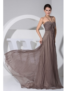 Halter Brown Maternity Evening Dresses Formal Gowns Plus Size WD1-044