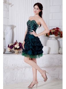Hunter Green Short 15 Quinceanera Dress with Corset IMG_7349