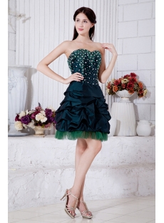 Hunter Green Short 15 Quinceanera Dress with Corset IMG_7349