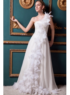 Ivory One Shoulder Unique One Shoulder Bridal Gowns IMG_1347