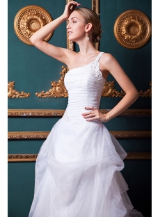 Ivory Organza Junoesque Wedding Dresses with One Shoulder IMG_1394