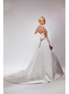 Ivory Satin Tradition Haler Plus Size Wedding Gown SOV110023
