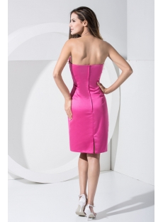 Knee Length Strapless Fuchsia Homecoming Dress WD1-007