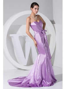 Lilac Clearance Trumpet Prom Dress with Sash WD1-051
