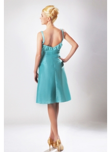 New Straps Teal Blue Short Bridesmaid Dress with Square SOV112001