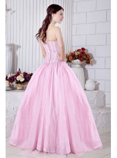 Pink Drop Waist Pretty Masquerade Ball Gowns with Corset IMG_6996