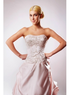 Pink Luxurious Satin Bridal Gown with Embroidery SOV110037