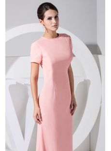 Pink Open Back Beach 2013 Evening Dress with Short Sleeves WD1-032