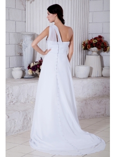 Popular Chiffon One Shoulder Wedding Dresses with Train IMG_7669