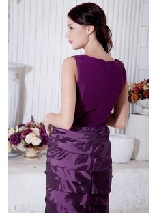 Purple Mother of Bride Dress Knee Length with V-Neckline IMG_7169