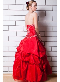 Red Cheap Quinceanera Dress Strapless IMG_0638
