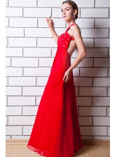 Red Criss-cross Back Maternity Evening Gown IMG_0600