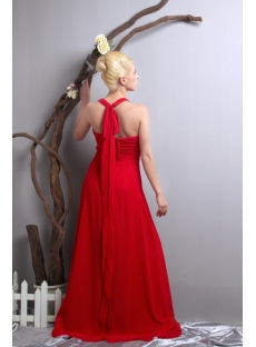 Red Halter Simple Chiffon Plus Size Prom Gown SOV111015