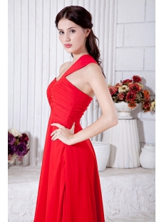 Red One Shoulder Ankle Length Graduation Dress IMG_6877