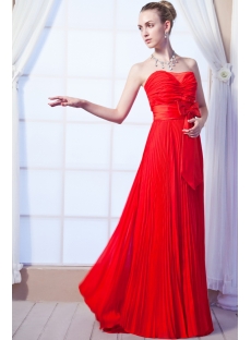Red Pleat Long Prom Dress 2013 IMG_0106