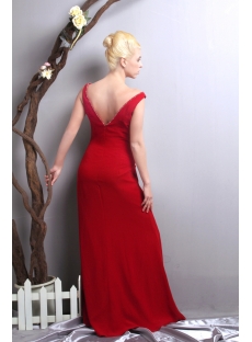Red V-neckline Mother of the Bride Dress for Outdoor Wedding SOV111016