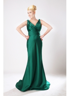 Romantic Green V Long Mother of Brides Gown SOV111009