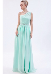 Sage Grecian Military One Shoulder Prom Dress IMG_9882