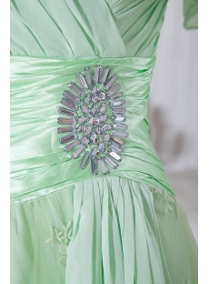 Sage Green Large Size Prom Dress with Short Sleeves IMG_7145