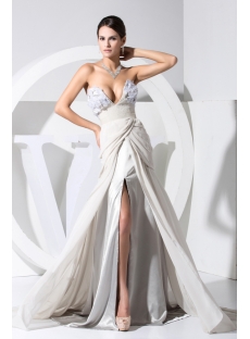 Sexy Gray Split-front Beach Wedding Dress WD1-022
