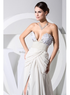 Sexy Gray Split-front Beach Wedding Dress WD1-022
