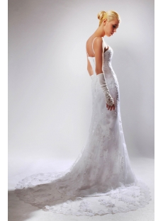 Spaghetti Straps Antique Lace Wedding Dress SOV110012