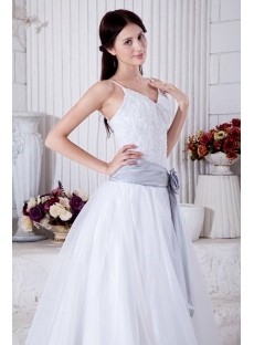 Spaghetti Straps Princess Wedding Dress with Sash 2013 Spring IMG_7737
