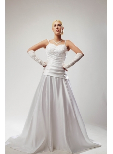 Spaghetti Straps Satin Budget Bridal Gowns with V-Back SOV110029