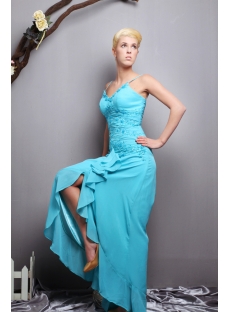 Spaghetti Straps Teal High Low Evening Dresses Casual SOV111027
