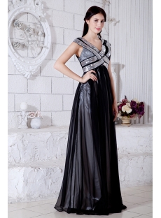 Special Black V-neckline Silver Pregnacy Prom Dress with Silver Sequins IMG_7611