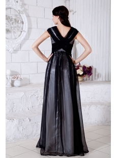 Special Black V-neckline Silver Pregnacy Prom Dress with Silver Sequins IMG_7611
