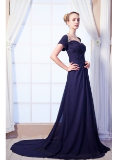 Square Modest Prom Dress 2013 with Short Sleeves IMG_0075