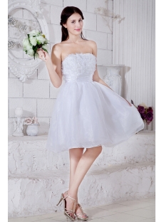 Strapless White Exquisite Short Puffy Sweet 16 Dress 2013 IMG_7575