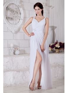 Straps Split Front Beach Casual Wedding Gown IMG_7599