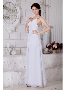 Straps Split Front Beach Casual Wedding Gown IMG_7599