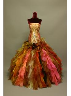 Super Gorgeous Multi Colored Puffy Colorful Quinceanera Dresses IMG_6903