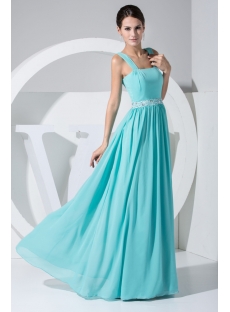 Tank Straps Teal Plus Size Prom Dress Long Simple WD1-016
