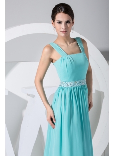 Tank Straps Teal Plus Size Prom Dress Long Simple WD1-016