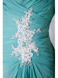 Teal Chiffon Beach Ankle Length Bridesmaid Dress with Sweetheart IMG-7762