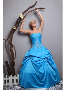 Turquoise Blue Quinceanera Dresses 2013 with Pick up Skirt SOV113016