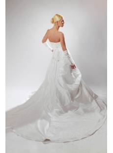 White Cheap Plus Size Wedding Gowns Strapless with Embroidery SOV110030