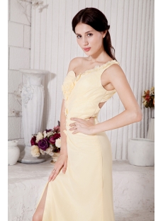 Yellow One Shoulder with Cross Back Sexy Prom Dress with Train IMG_7504