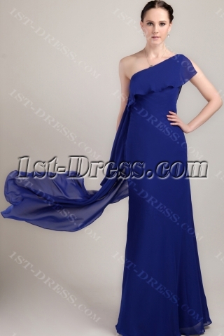Charming Royal Blue One Shoulder Long 2013 Prom Gown IMG_3327