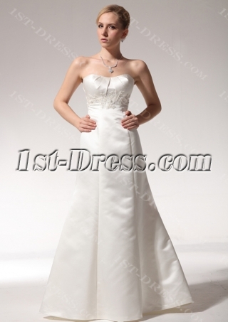 Cheap Simple Sheath Wedding Dresses 2011 with Sweep Train bdjc891008