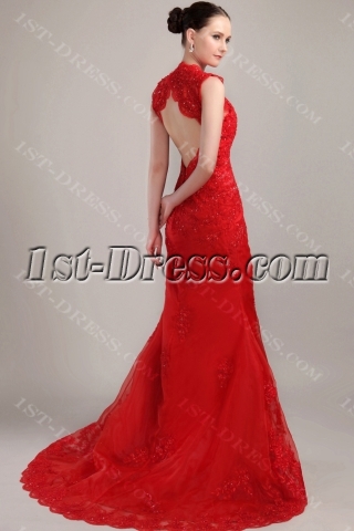 Sheath Red 2013 Bridal Gowns with Keyhole IMG_3162