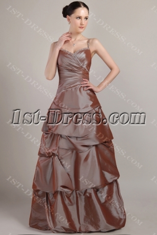 Spaghetti Straps Brown Pretty Dress for 15 IMG_3016