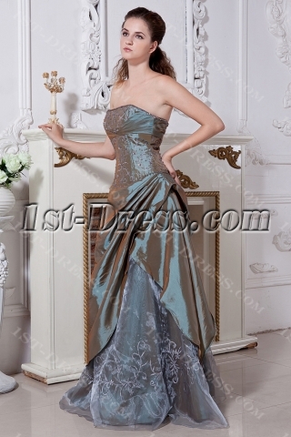 Strapless Sage Cheap Quinceanera Gown IMG_1961